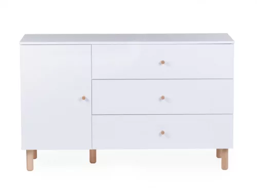 Childhome Wonder White - Komód - 3 fiók + 1 ajtó + pelenkázó egység