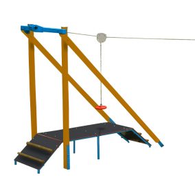   Közterületi - Drótkötélpálya induló oldalon dobogóval