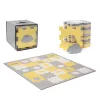 KINDERKRAFT Habosított puzzle alátét Luno Shapes 185 x 165 cm Sárga, 30db, Prémium