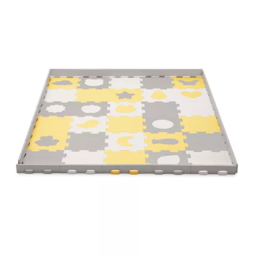 KINDERKRAFT Habosított puzzle alátét Luno Shapes 185 x 165 cm Sárga, 30db, Prémium