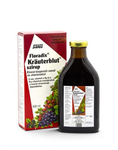 Salus Floradix Kräuterblut szirup vassal és vitaminokkal 500 ml