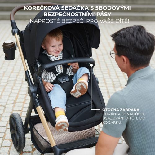 KINDERKRAFT Babakocsi kombinált Moov 2 3v1 Sand Beige - habkerekek