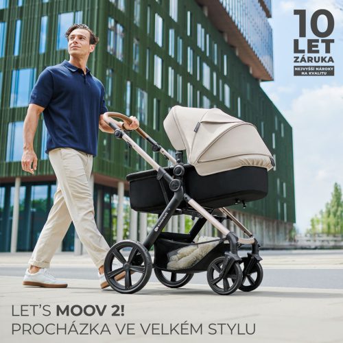 KINDERKRAFT Babakocsi kombinált Moov 2 3v1 Moonlight Grey - habkerekek