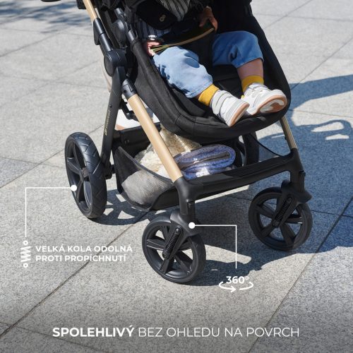 KINDERKRAFT Babakocsi kombinált Moov 2 3v1 Moonlight Grey - habkerekek