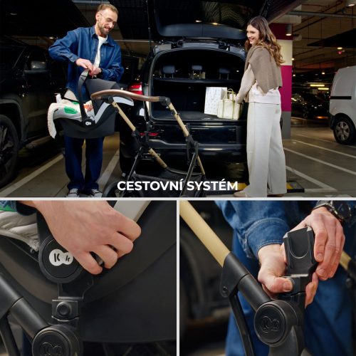 KINDERKRAFT Kombinált babakocsi 3 az 1-ben Moov 2 XL Air Fekete