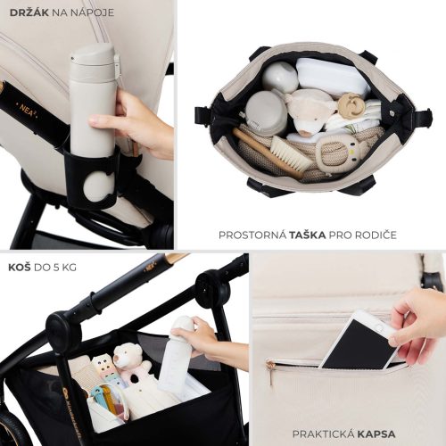 KINDERKRAFT Kombinált babakocsi Nea 2 2in1 Midnigth Black