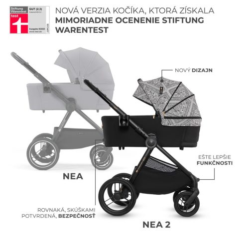KINDERKRAFT Kombinált babakocsi Nea 2 2 az 1-ben Lunar Black Bizuu