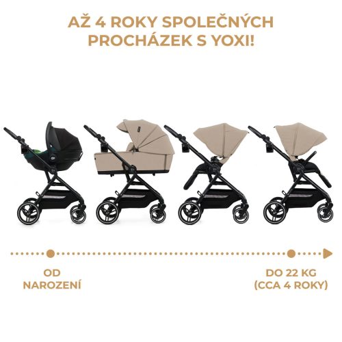 KINDERKRAFT SELECT Yoxi 2v1 Sand Beige kombinált babakocsi
