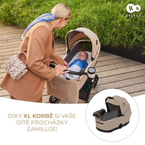 KINDERKRAFT SELECT Yoxi 2v1 Sand Beige kombinált babakocsi