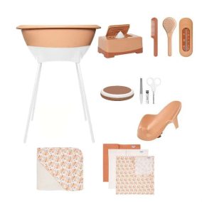   9 részes fürdető szett LUMA Spiced Copper 3 muszlin törlőkendővel és törölközővel