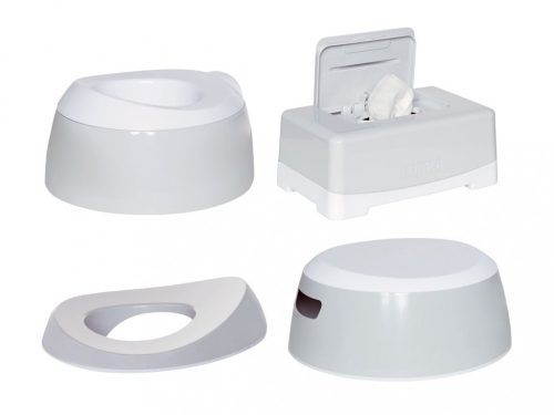Luma toalett szett (bili, wc-szűkítő, fellépő, nedves törlőkendő tartó) - Light grey