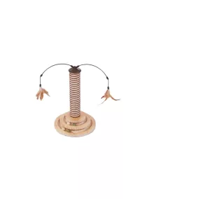 AC113  Fa alapú oszlopos kaparófa játékkal 28*46 cm 