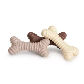AD002/D Spirálos, sípolós csontformás gumijáték 15 cm