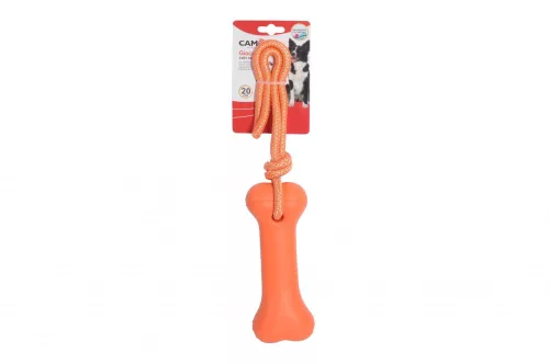 AD094 Játék csont EVA anyagból 20  cm+ fogantyú narancs színben vízen lebegő