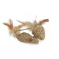   AG0108 Hínárszálból szőtt egér, tollal és csörgővel 5-7,5 cm