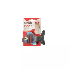   AG0405 PLAY Meow Színes halacskás poliészter macskajáték matibival és mentával 10 cm