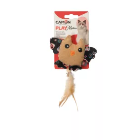   AG0407 PLAY Meow Színes tollas poliészter macskajáték mentával 10 cm