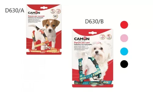 DC083 Cagnolini hám és póráz szett vegyes színekben 8*1400 mm régi kód D630/A