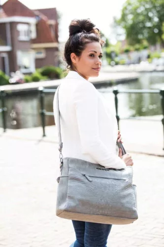 Pelenkázó táska Copenhagen Croco Grey krokodíl minta