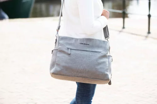 Pelenkázó táska Copenhagen Croco Grey krokodíl minta