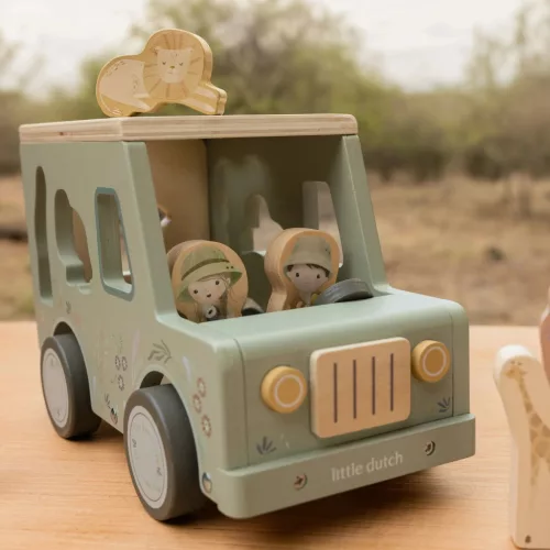 Little Dutch formaillesztő autó- Safari Friends