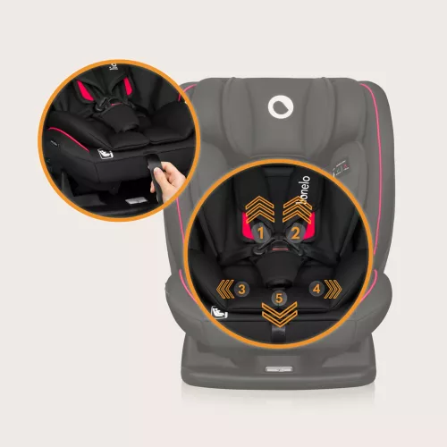 LIONELO Autósülés Aart i-Size (40-150 cm) Fekete Karbon Piros