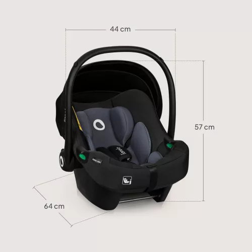 LIONELO Astrid i-Size autósülés (40-87 cm) Fekete Szürke
