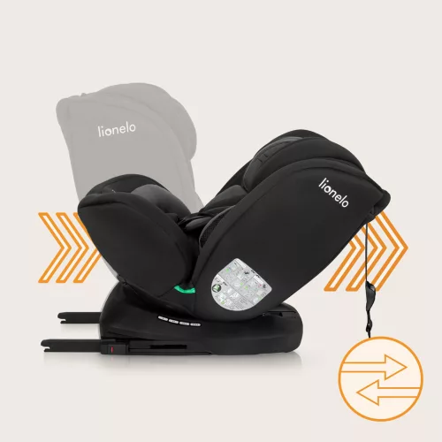 LIONELO Bastiaan i-Size autósülés (40-150 cm) Fekete Szürke