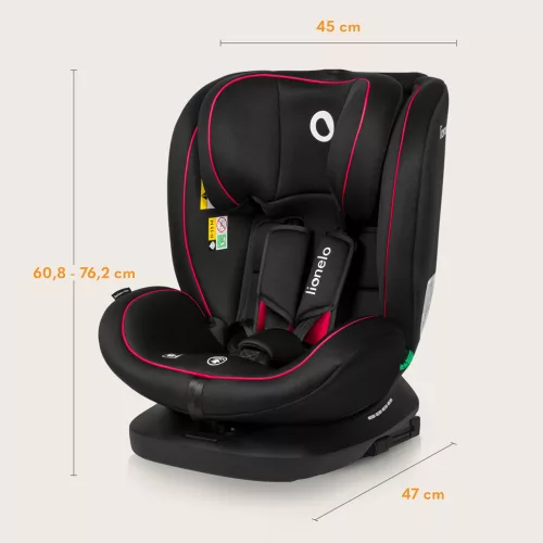 LIONELO Bastiaan i-Size autósülés (40-150 cm) Fekete Piros