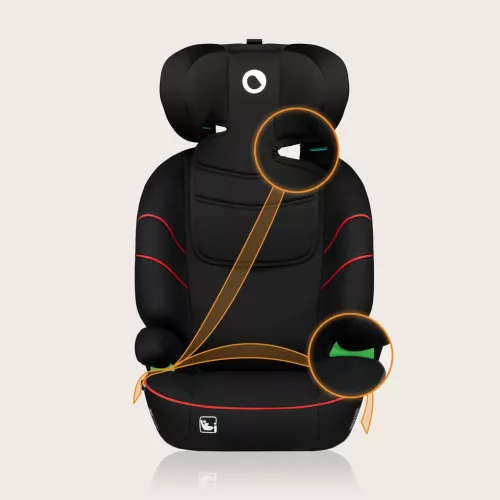 LIONELO Lars i-Size autósülés (100-150 cm) Sporty Black Red