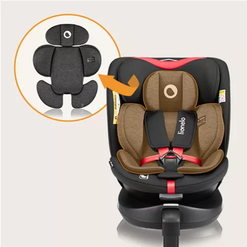 LIONELO Autósülés Navy i-Size (40-150 cm) Fekete Piros