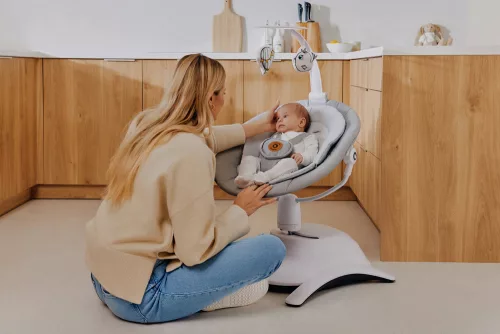 LIONELO Gyerek hintaszék Bella Set Szürke Beton, 0m+
