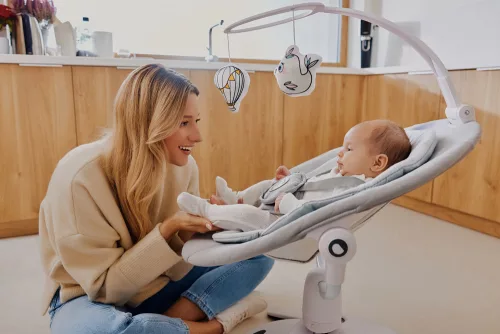 LIONELO Gyerek hintaszék Bella Set Szürke Beton, 0m+