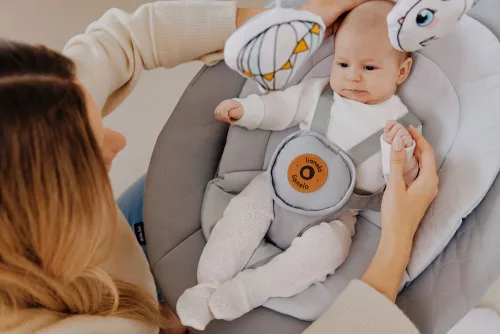 LIONELO Gyerek hintaszék Bella Set Szürke Beton, 0m+