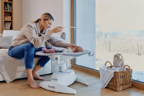 LIONELO Gyerek hintaszék Iris Bézs Homok, 0m+