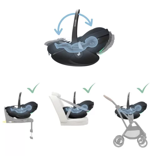 Maxi-Cosi Pebble 360 Pro SlideTech gyerekülés 40-87 cm-ig- Essential Graphite