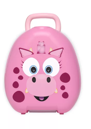 My Carry Potty hordozható bili tetővel- Pink dinoszaurusz