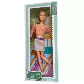 Baba, vékony, csuklós végtag, 4 féle, 14x33 cm dob.