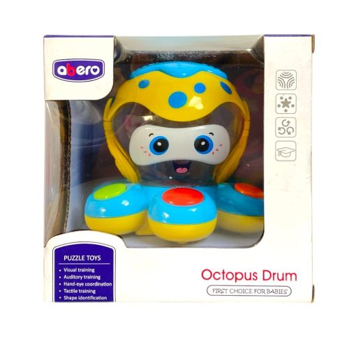 Projektor, el.,polip forma, zenélő bébi játék, 2 szín, 13x13 cm dob.