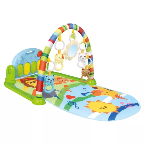 Bébi torna, el., zenél, + taposó zongora, szőnyeg, 47x30 cm dob.
