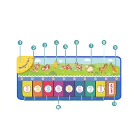   Zenélő szőnyeg, el., állathangok, 100x40 cm, 42x27 cm dob.