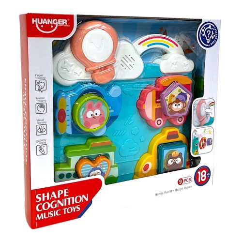 Bébi matatófal, el., hang-fény, járművek + hang, 2 szín, 26x24 cm dob.