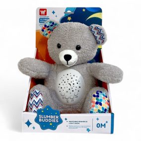 Projektor, plüss maci, el., hang+fény, 20x30 cm dob.