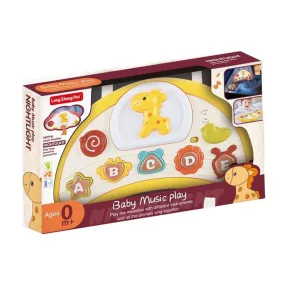   Zenélő bébi játék, el., zene+fény, ágyra rögzíthető, 41x26 cm dob.