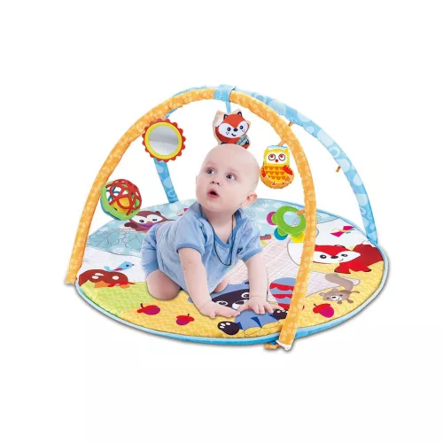 Bébi torna, + játszószőnyeg, csörgő, 81 cm átm., 62x46 cm dob.