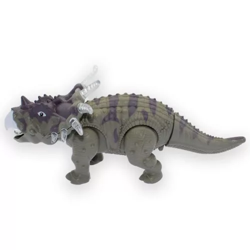 Dínó játék, hang- és fényhatásokkal, 3 színben, 26x12 cm.
