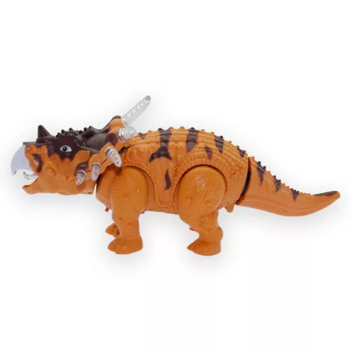 Dínó játék, hang- és fényhatásokkal, 3 színben, 26x12 cm.