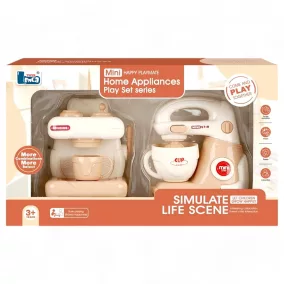   Konyhai játékszett: kávéfőző és keverőgép gyerekeknek.