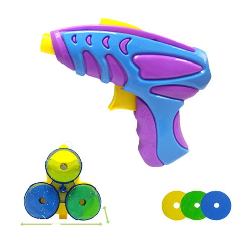 Korong kilövő pisztoly, + Eva korongok, 2 szín, SZ, 15x21 cm lapon