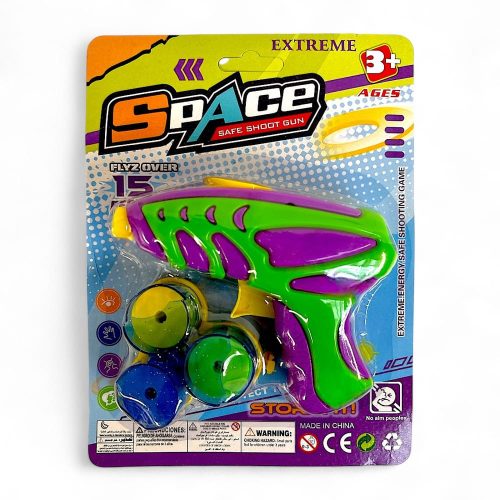 Korong kilövő pisztoly, + Eva korongok, 2 szín, SZ, 15x21 cm lapon